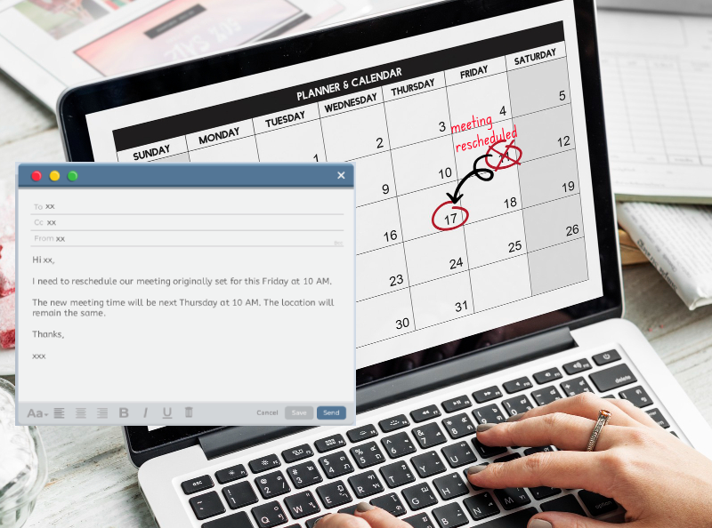 reschedule a meeting by email