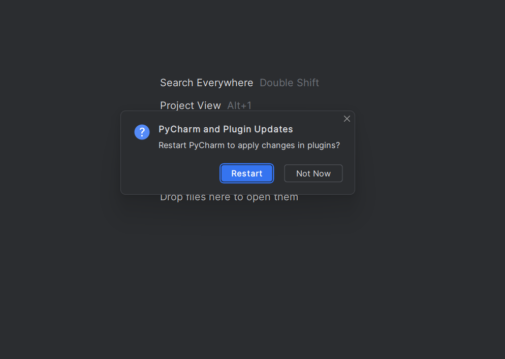 restart PyCharm 