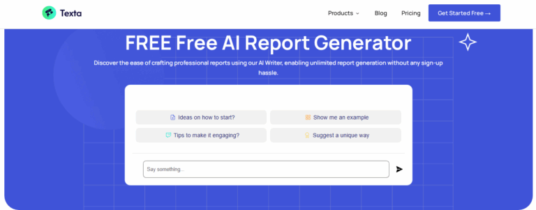 texta ai report generator 768x302