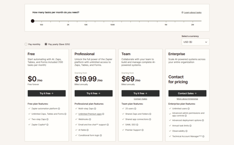 zapier pricing