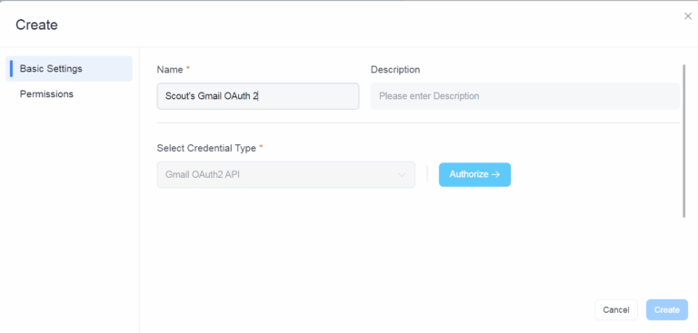 create the credential