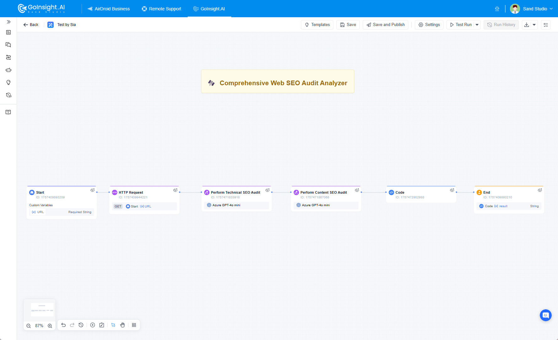 seo audit workflow template