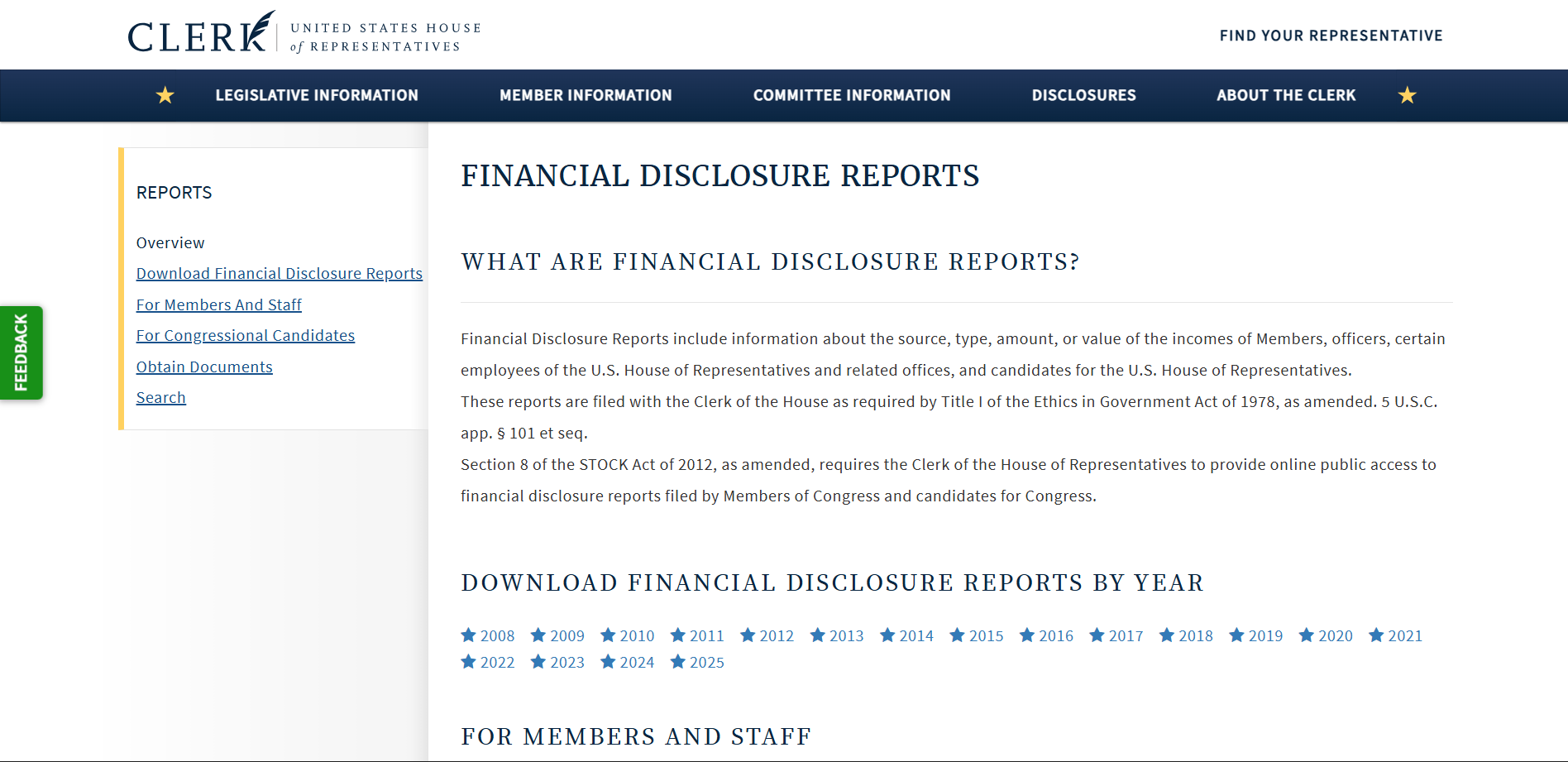 download Financial Disclosure reports