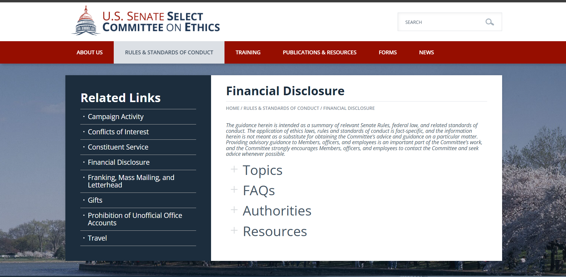 Financial Disclosure resources