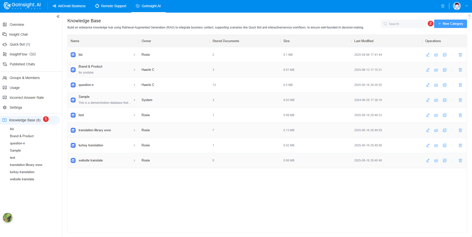 create knowledge base