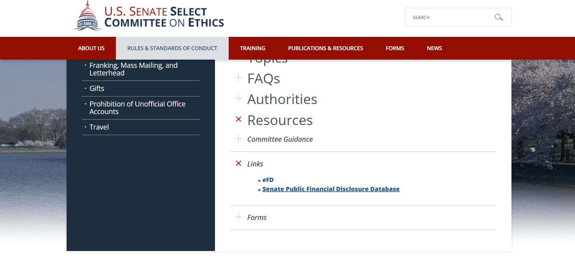 Financial Disclosure database