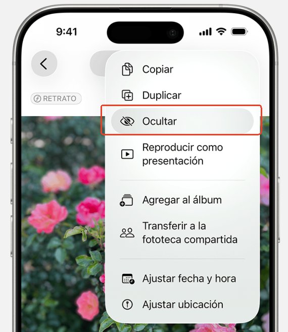 ocultar foto en iphone