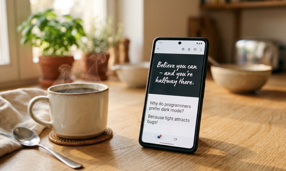 daily quote and joke sharing