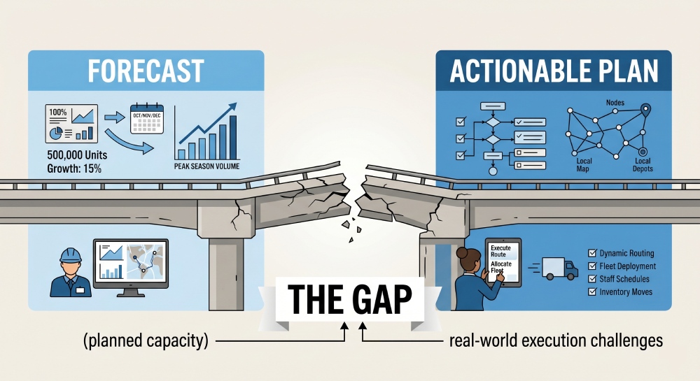 the gap between forecast and actionable plan