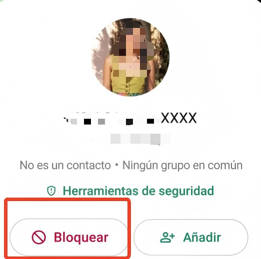 bloquear en el chat de WhatsApp