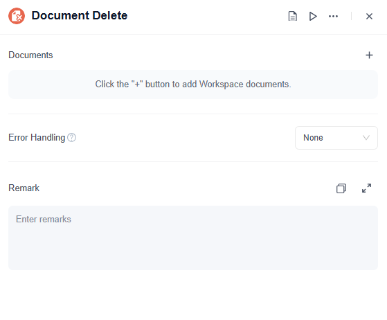 configure document delete node