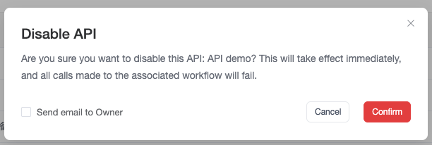 disable API