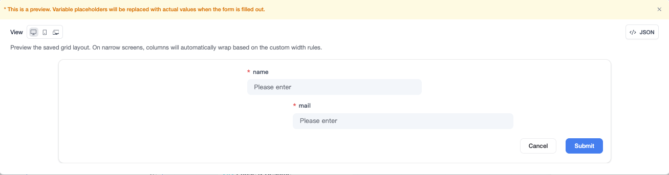 preview form