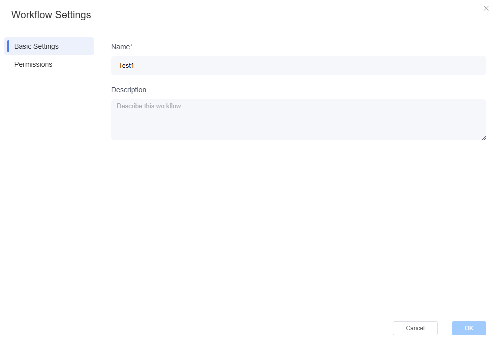 service workflow settings