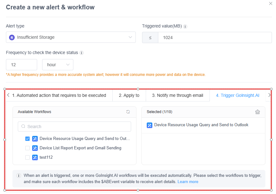 trigger GoInsight.AI workflow