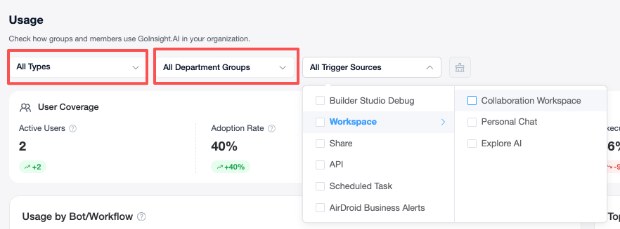 usage data filtering