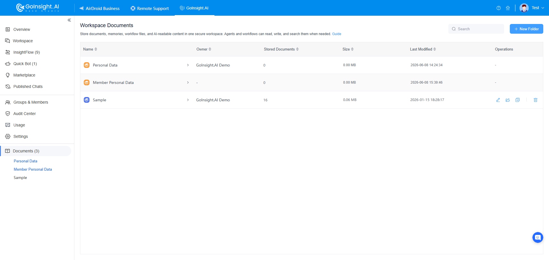 workspace documents