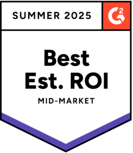 G2 Summer 2025 Best Estimated ROI badge