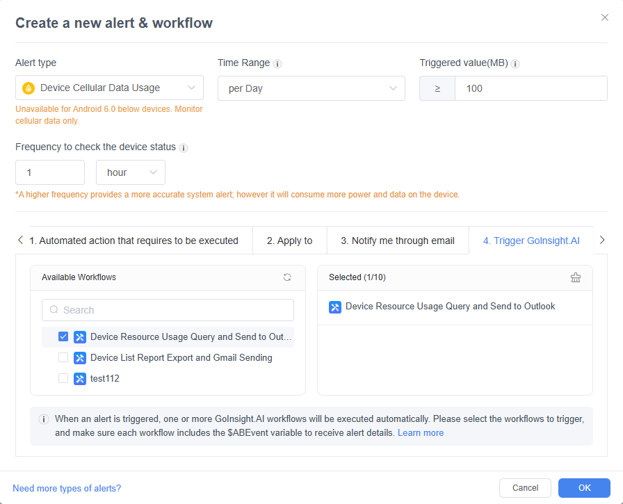 Alert-triggered workflow