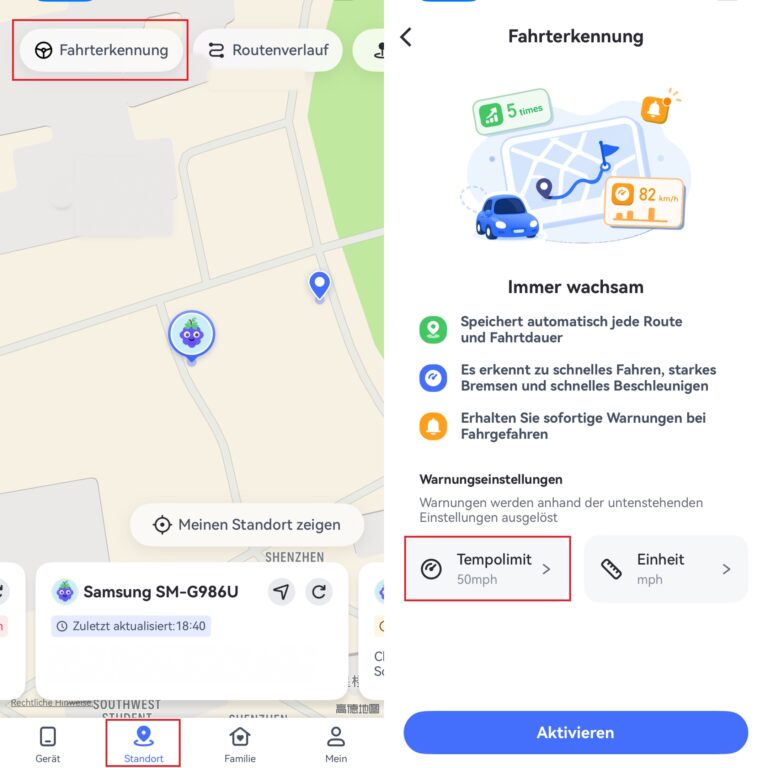 Fahrterkennung