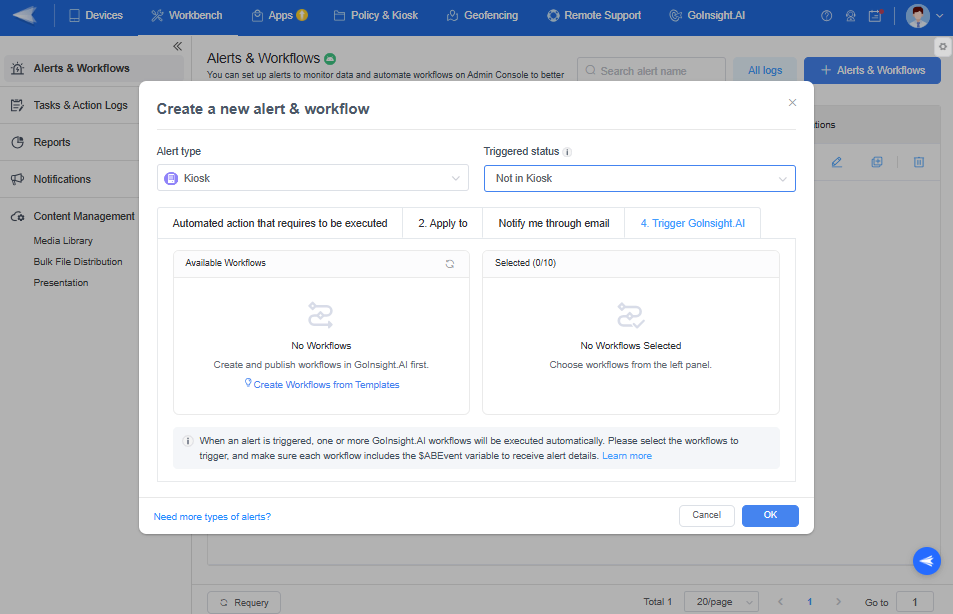 trigger goinsightai workflow
