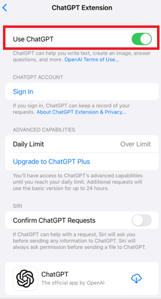 Use ChatGPT on iPhone