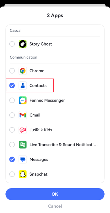select always allowed app