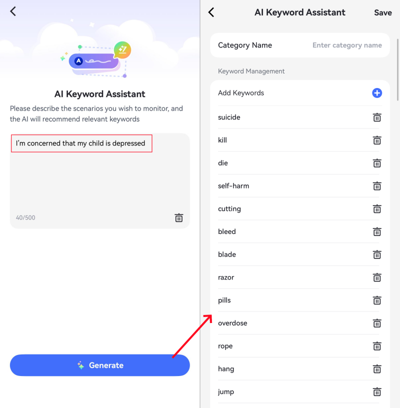 AirDroid AI Keyword Assistant