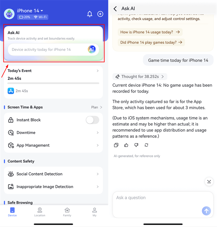 AirDroid ask AI feature
