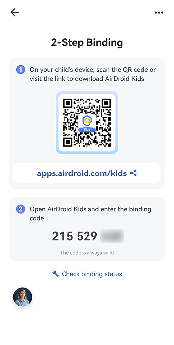 Binding Child's Device Page 