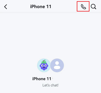 call in personal chat with iOS