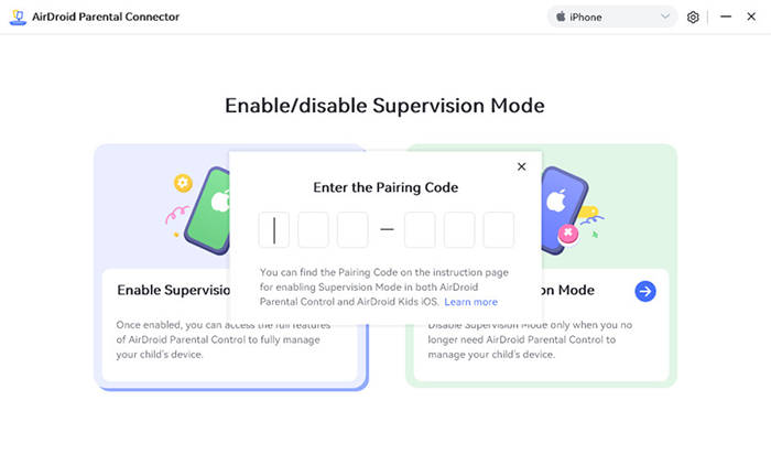 Enter Pairing Code