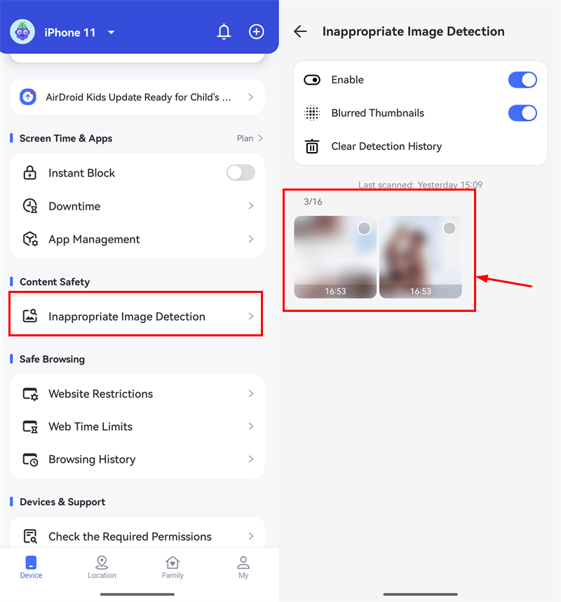 enable content monitoring for whatsApp