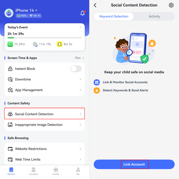 tap Link Account