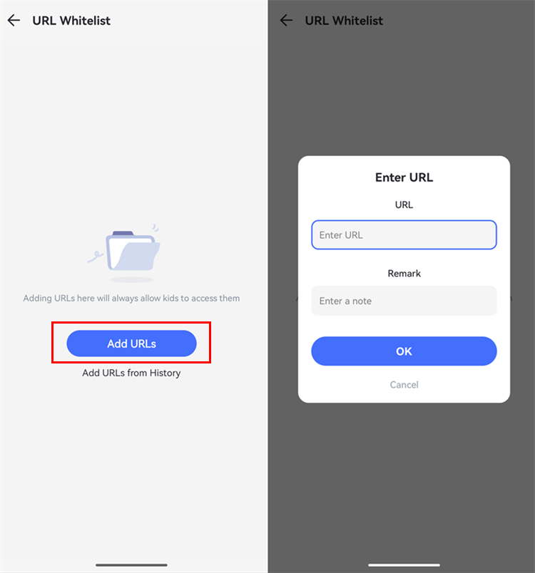 Add url whitelist on AirDroid