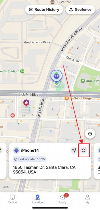 refresh location for iOS