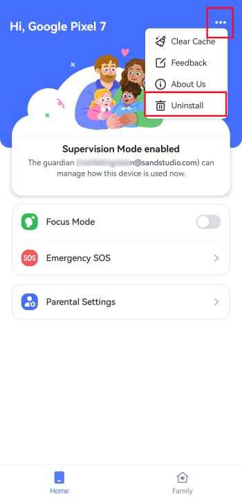 uninstall AirDroid Kids