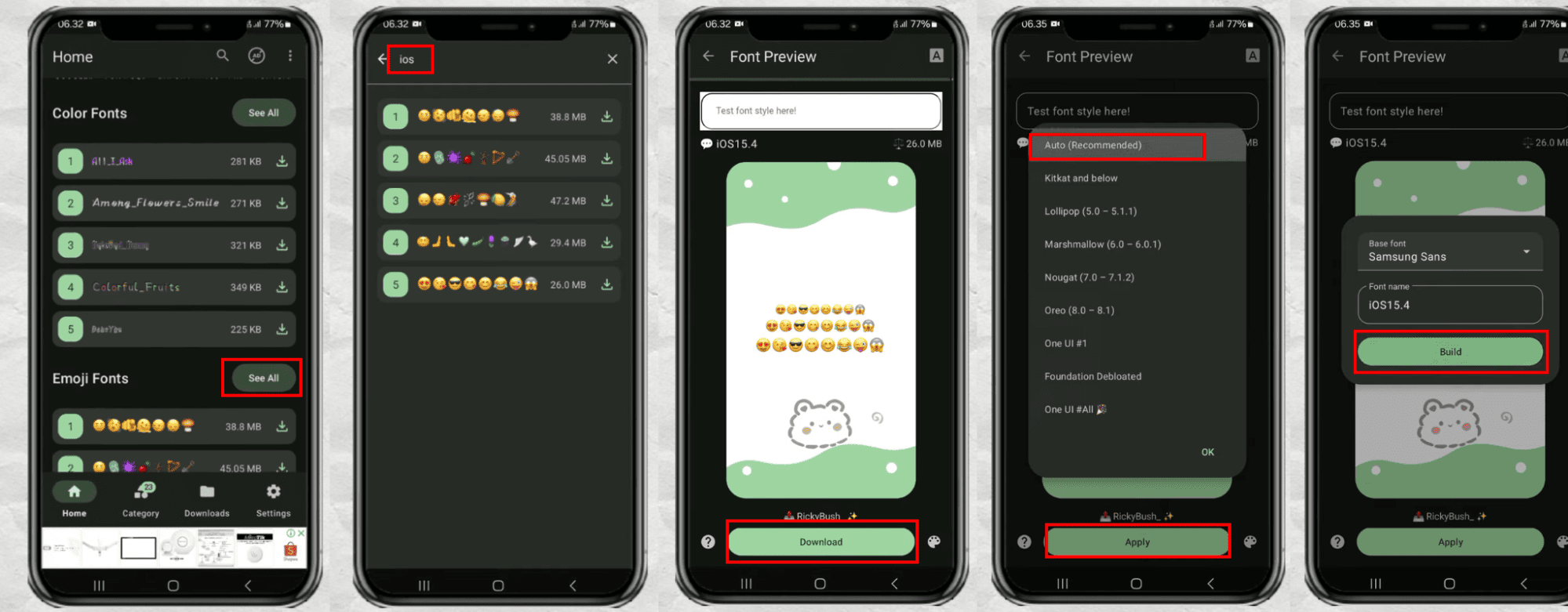 setting zFont 3 on your phone 1