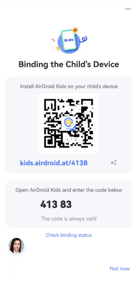 airdroid binding the child device
