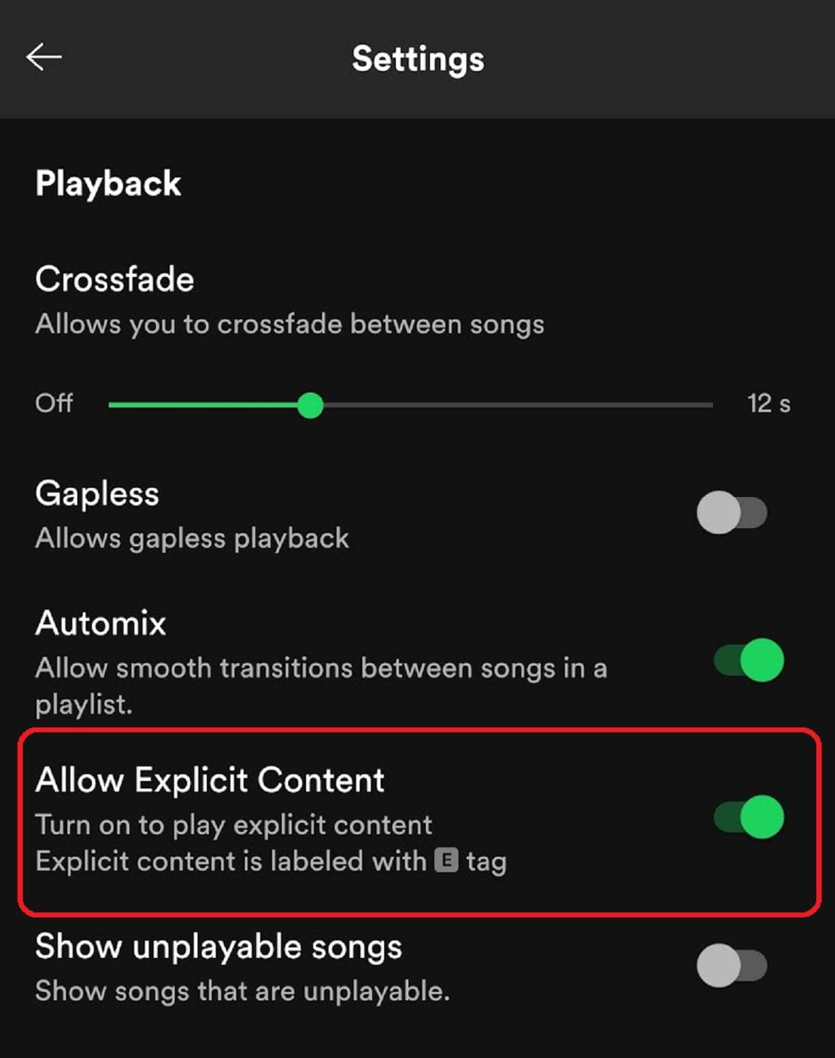 filter explicit content on spotify step 2