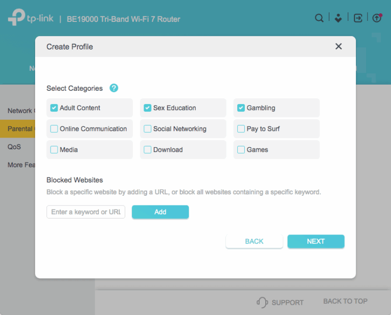 block websites on WiFi router