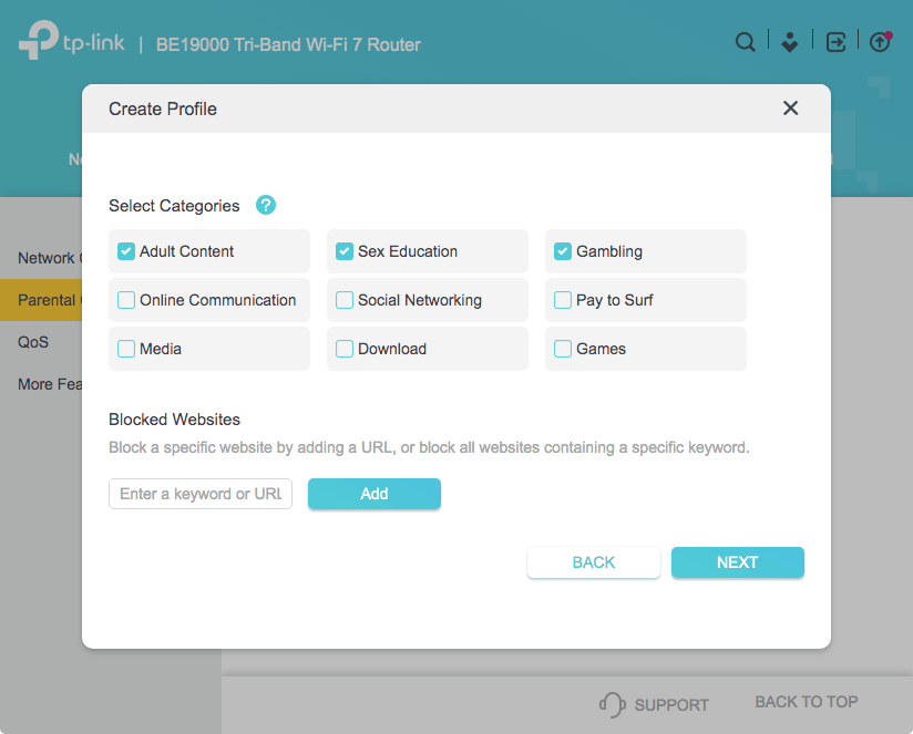 block websites on WiFi router