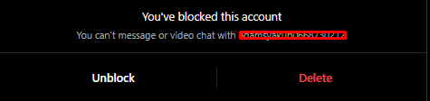 Clicking on Unblock to unblock the blocked user on Instagram
