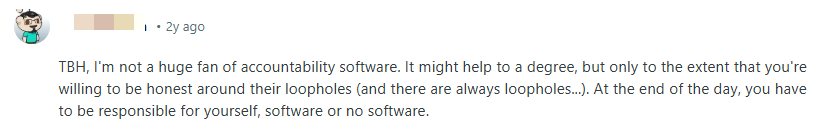 accountability app limitation