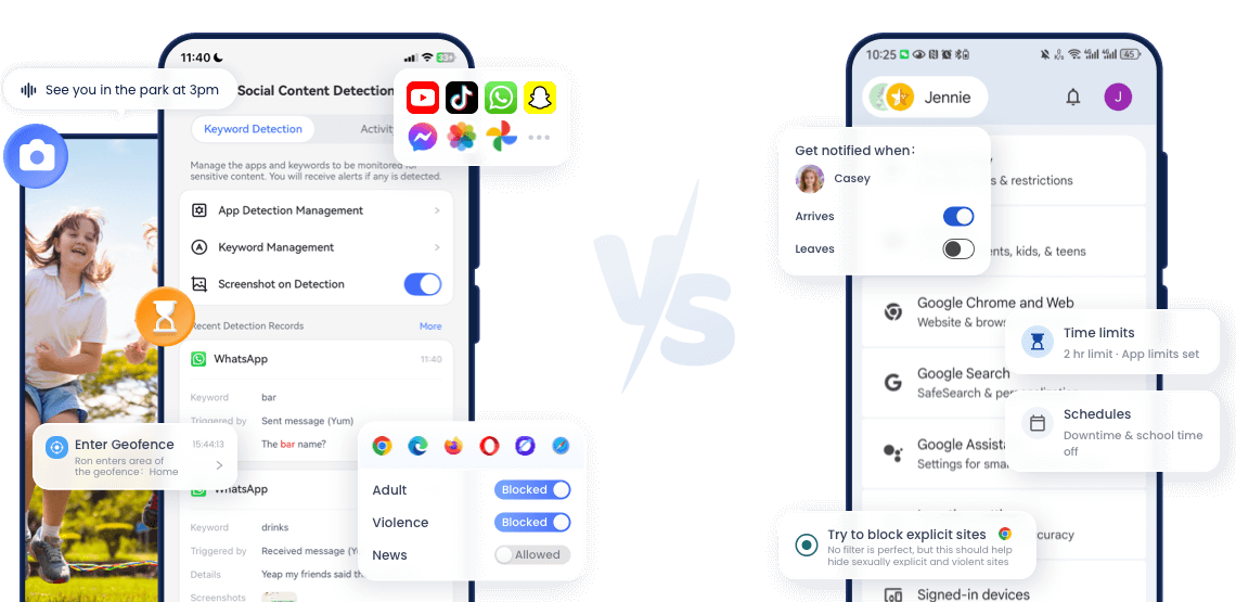AirDroid Parental Control vs Google Family Link