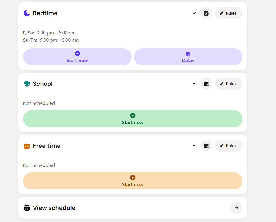 Bark has three preset routines