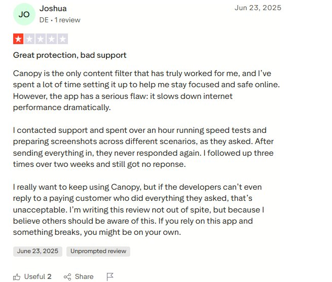 canopy criticisms review from trustpilot 01