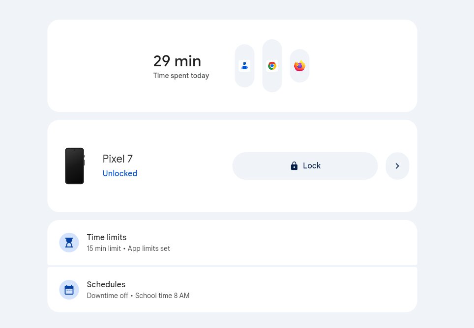 Family Link screen time controls