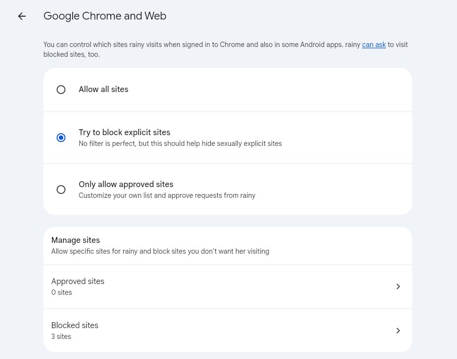 Family Link web filter