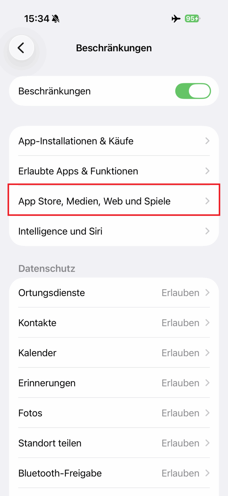 App Store Medien Web und Spiele